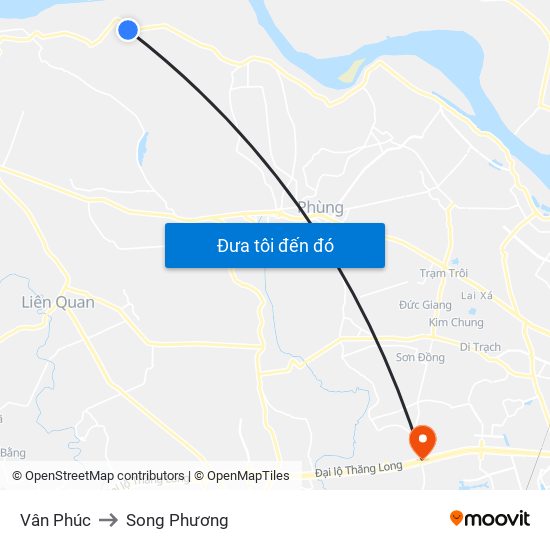 Vân Phúc to Song Phương map