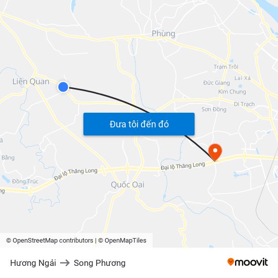 Hương Ngải to Song Phương map