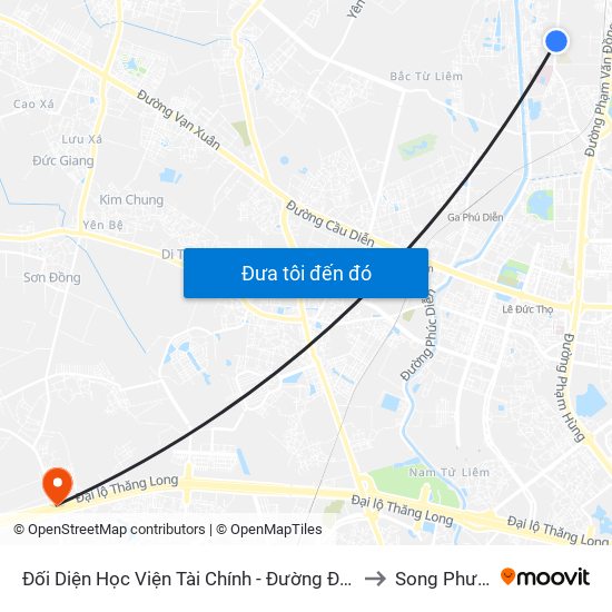 Đối Diện Học Viện Tài Chính - Đường Đức Thắng to Song Phương map