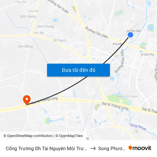 Cổng Trường Đh Tài Nguyên Môi Trường to Song Phương map