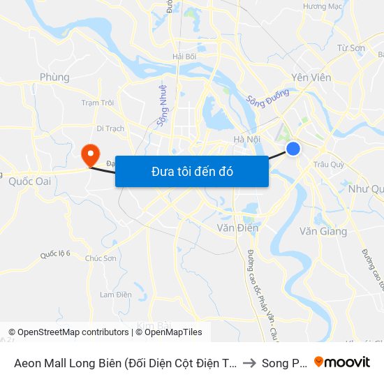 Aeon Mall Long Biên (Đối Diện Cột Điện T4a/2a-B Đường Cổ Linh) to Song Phương map