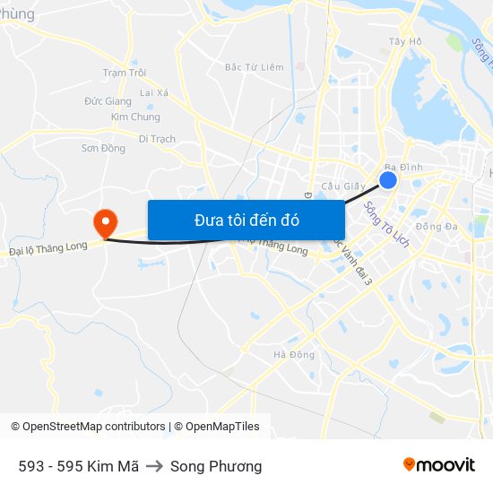 593 - 595 Kim Mã to Song Phương map