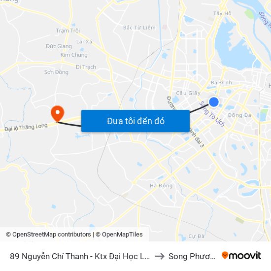 89 Nguyễn Chí Thanh - Ktx Đại Học Luật to Song Phương map