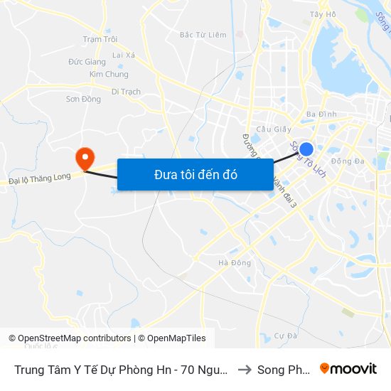 Trung Tâm Y Tế Dự Phòng Hn - 70 Nguyễn Chí Thanh to Song Phương map