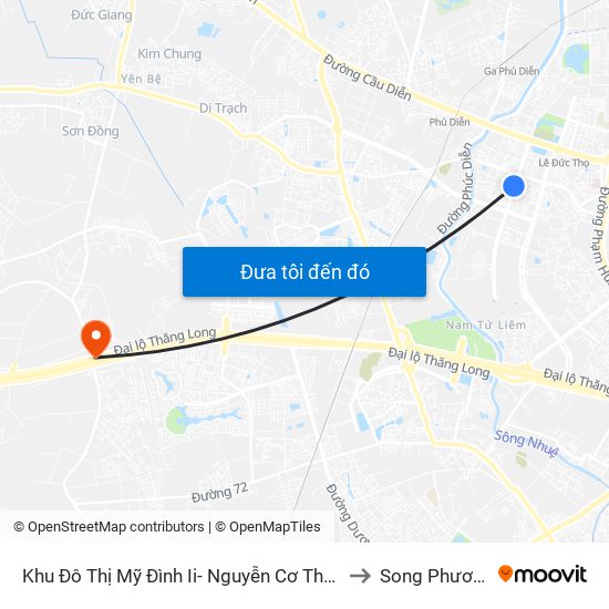 Khu Đô Thị Mỹ Đình Ii- Nguyễn Cơ Thạch to Song Phương map