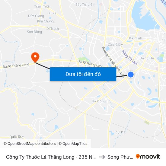 Công Ty Thuốc Lá Thăng Long - 235 Nguyễn Trãi to Song Phương map