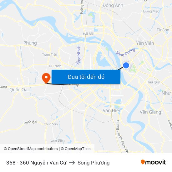 358 - 360 Nguyễn Văn Cừ to Song Phương map