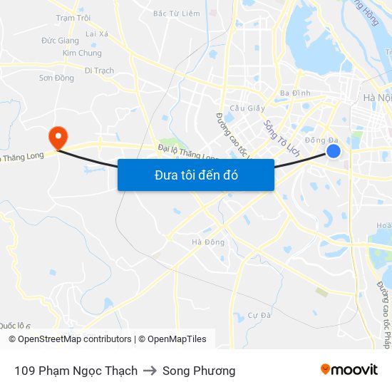 109 Phạm Ngọc Thạch to Song Phương map