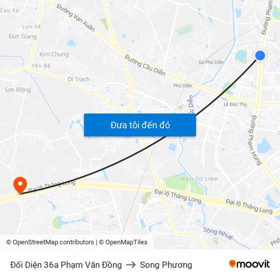 Đối Diện 36a Phạm Văn Đồng to Song Phương map