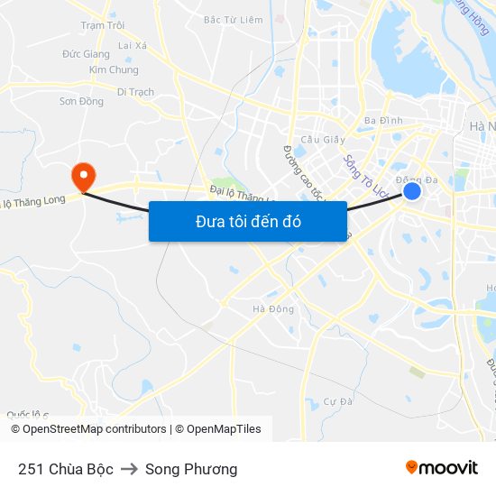 251 Chùa Bộc to Song Phương map