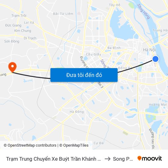 Trạm Trung Chuyển Xe Buýt Trần Khánh Dư (Khu Đón Khách) to Song Phương map