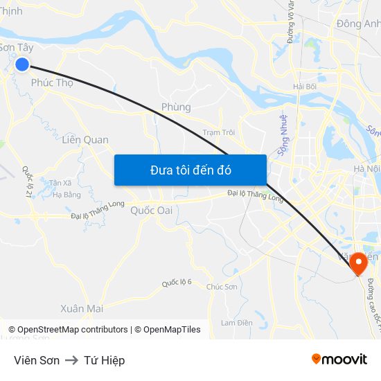 Viên Sơn to Tứ Hiệp map