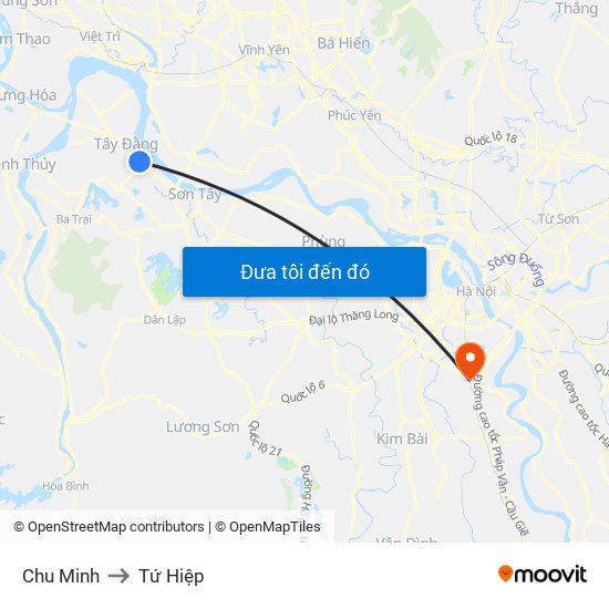 Chu Minh to Tứ Hiệp map