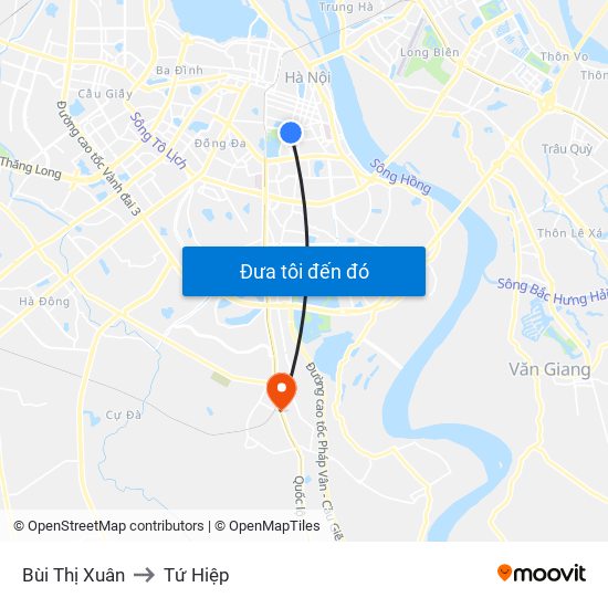 Bùi Thị Xuân to Tứ Hiệp map