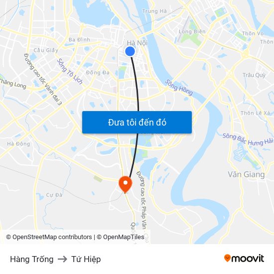 Hàng Trống to Tứ Hiệp map