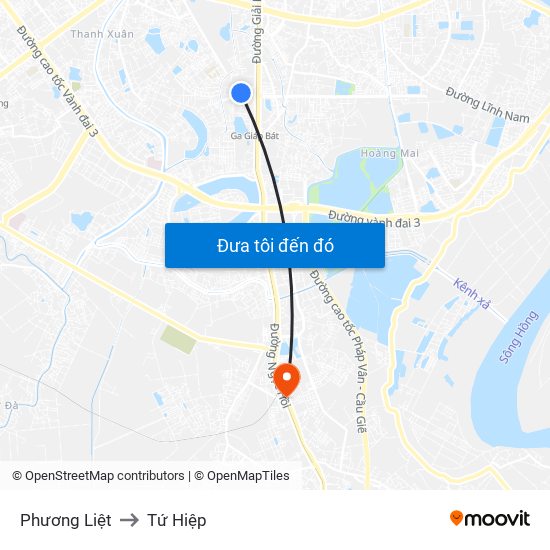 Phương Liệt to Tứ Hiệp map