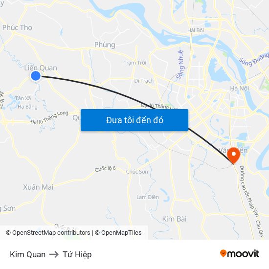 Kim Quan to Tứ Hiệp map