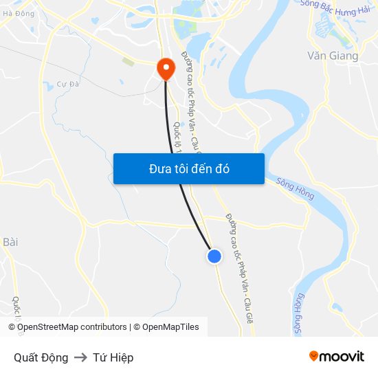 Quất Động to Tứ Hiệp map