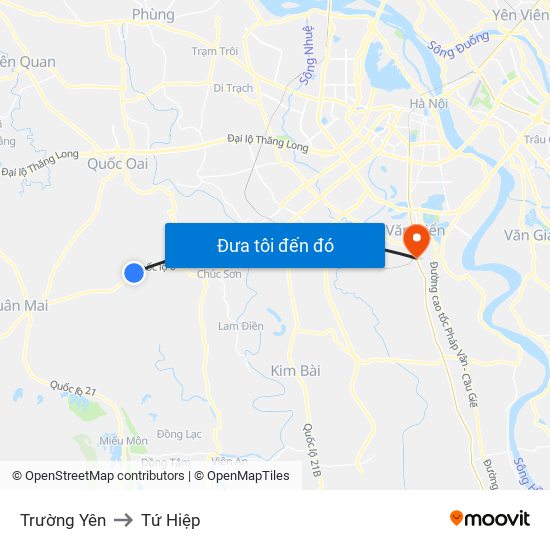 Trường Yên to Tứ Hiệp map
