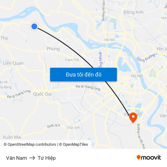 Vân Nam to Tứ Hiệp map