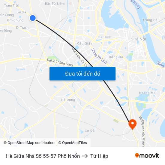 Hè Giữa Nhà Số 55-57 Phố Nhổn to Tứ Hiệp map