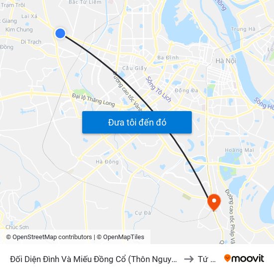 Đối Diện Đình Và Miếu Đồng Cổ (Thôn Nguyên Xá) - Đường 32 to Tứ Hiệp map