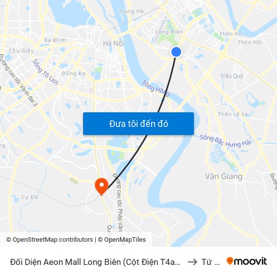 Đối Diện Aeon Mall Long Biên (Cột Điện T4a/2a-B Đường Cổ Linh) to Tứ Hiệp map