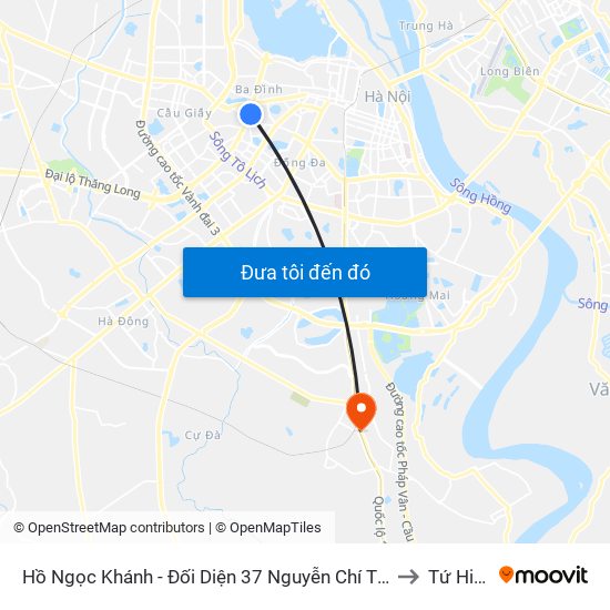 Hồ Ngọc Khánh - Đối Diện 37 Nguyễn Chí Thanh to Tứ Hiệp map
