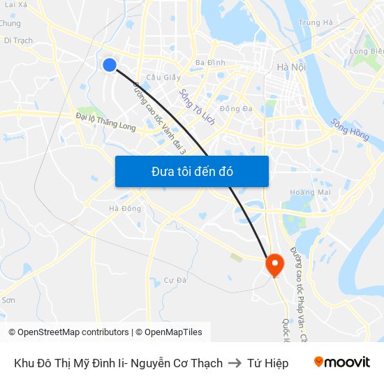 Khu Đô Thị Mỹ Đình Ii- Nguyễn Cơ Thạch to Tứ Hiệp map