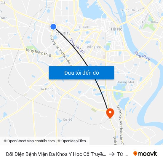 Nhà Máy Nước Mai Dịch - Phạm Hùng to Tứ Hiệp map