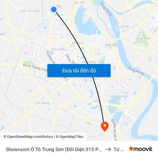 Showroom Ô Tô Trung Sơn (Đối Diện 315 Phạm Văn Đồng) to Tứ Hiệp map