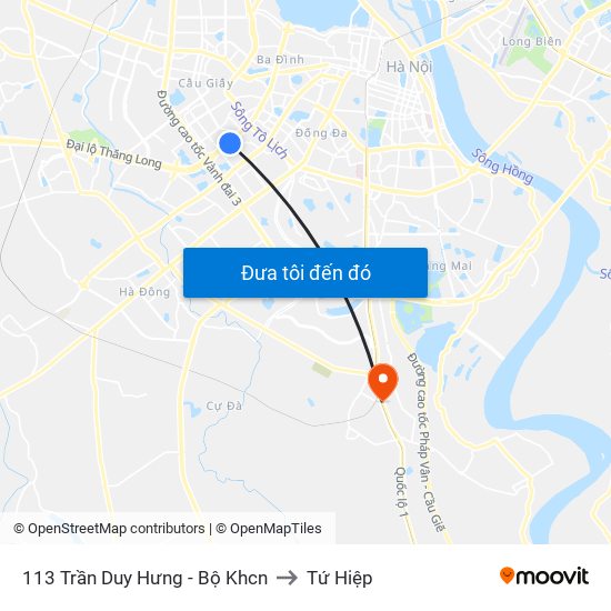 113 Trần Duy Hưng - Bộ Khcn to Tứ Hiệp map