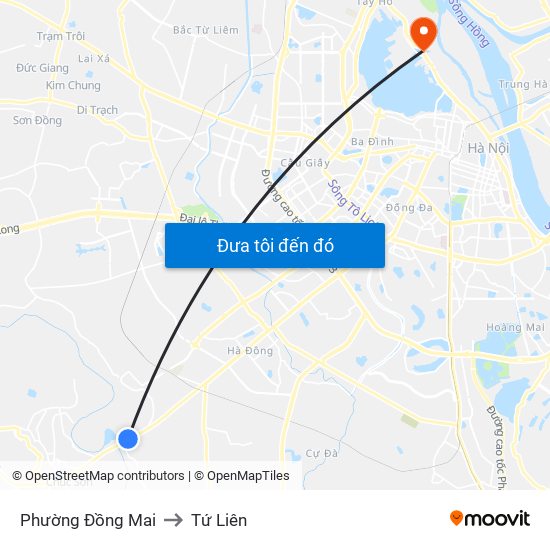 Phường Đồng Mai to Tứ Liên map