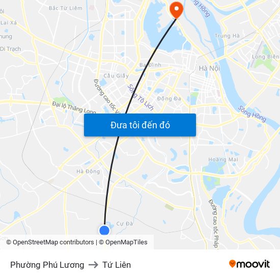 Phường Phú Lương to Tứ Liên map