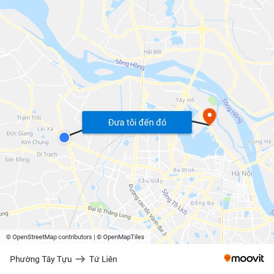 Phường Tây Tựu to Tứ Liên map