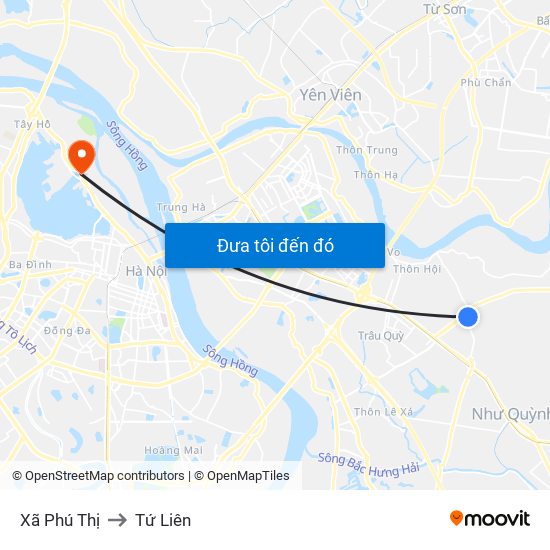 Xã Phú Thị to Tứ Liên map