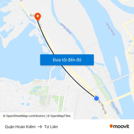 Quận Hoàn Kiếm to Tứ Liên map