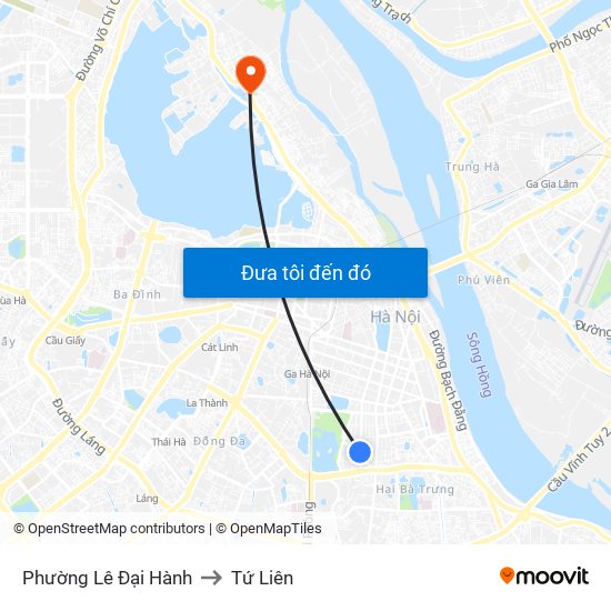 Phường Lê Đại Hành to Tứ Liên map