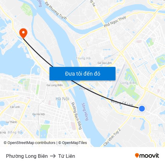 Phường Long Biên to Tứ Liên map