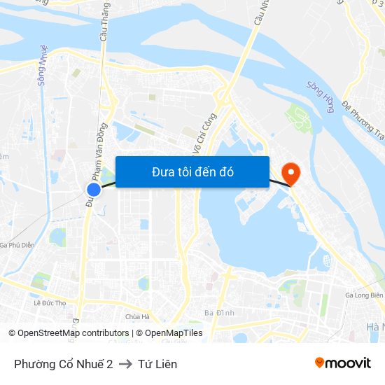 Phường Cổ Nhuế 2 to Tứ Liên map