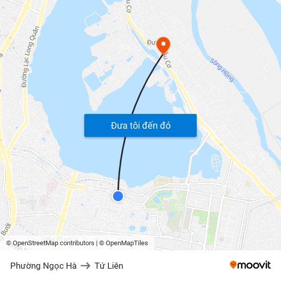 Phường Ngọc Hà to Tứ Liên map