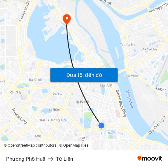 Phường Phố Huế to Tứ Liên map