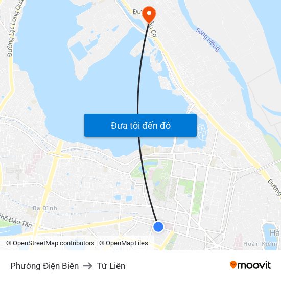 Phường Điện Biên to Tứ Liên map