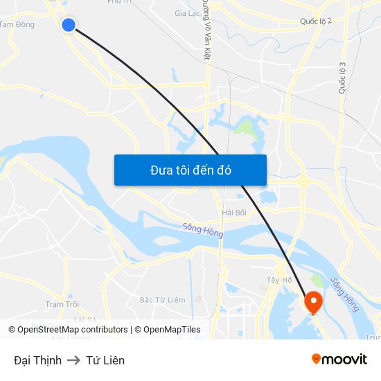 Đại Thịnh to Tứ Liên map