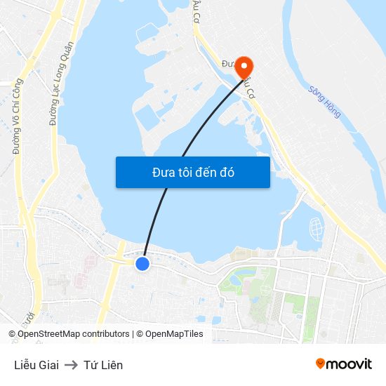 Liễu Giai to Tứ Liên map