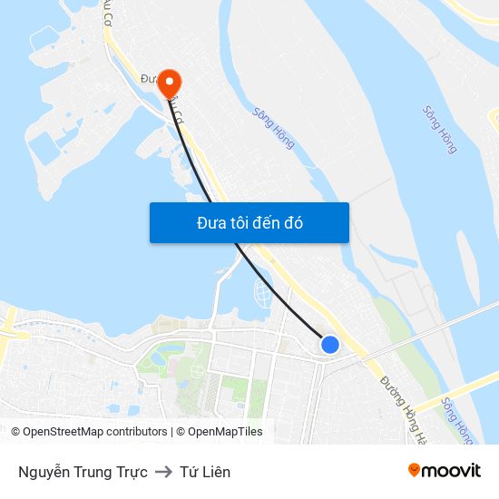 Nguyễn Trung Trực to Tứ Liên map