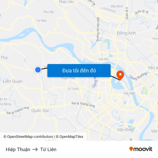 Hiệp Thuận to Tứ Liên map