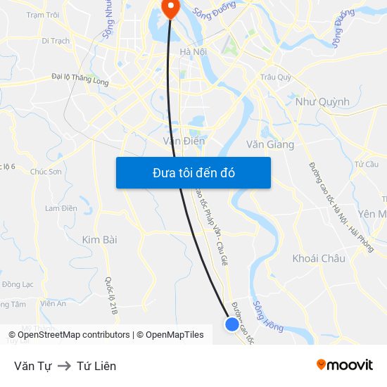 Văn Tự to Tứ Liên map