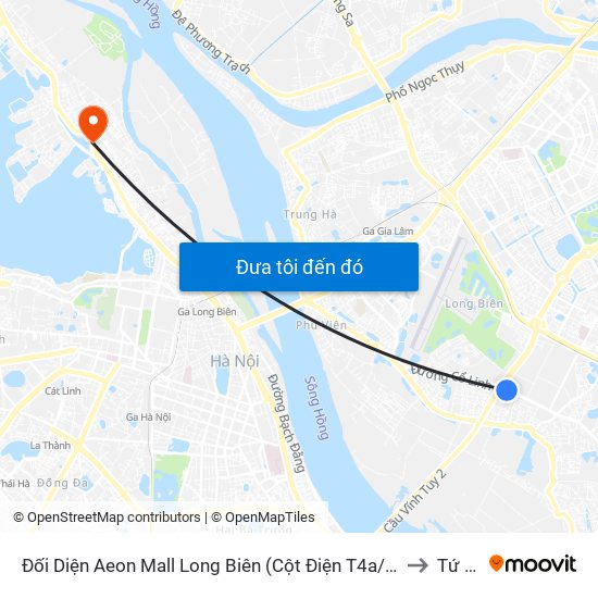 Đối Diện Aeon Mall Long Biên (Cột Điện T4a/2a-B Đường Cổ Linh) to Tứ Liên map