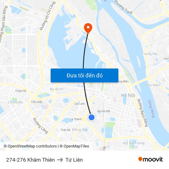 274-276 Khâm Thiên to Tứ Liên map